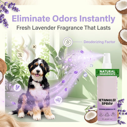 🐶50% OFF NOW! Instant Pet Detangling Hair Care Spray – Knot Remover Silky Finish Quick Dry Fur Detangler, No Rinse Grooming Spray for Dogs & Cats Long Short Hair Daily Grooming