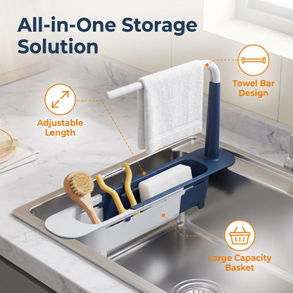 🔥Limited Time 50% OFF Buy one get one free🔥Updated Telescopic Sink Storage Rack