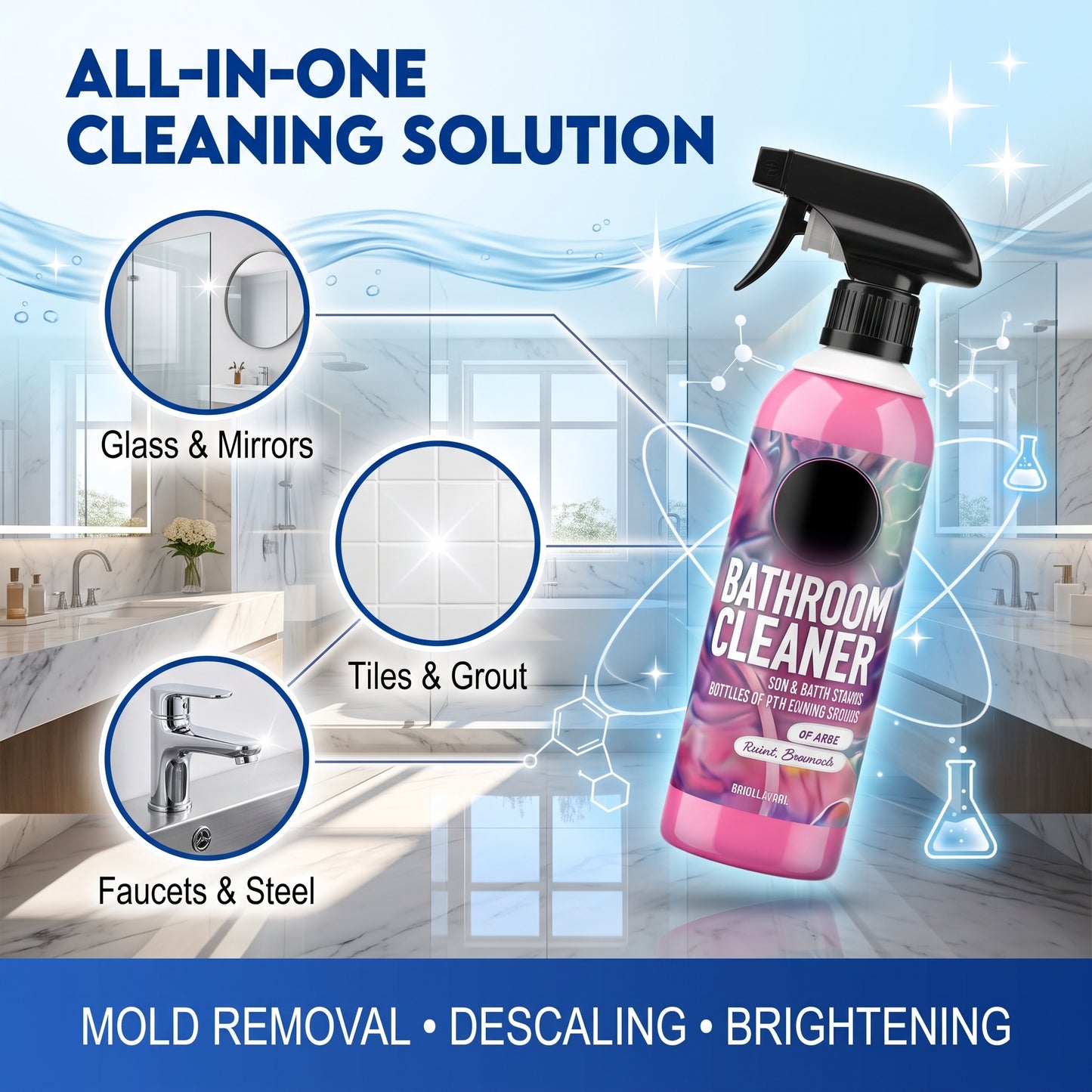 💗LAST DAY SALE 50% OFF💕Multi-Surface Bathroom Cleaner for Mold & Limescale🛁