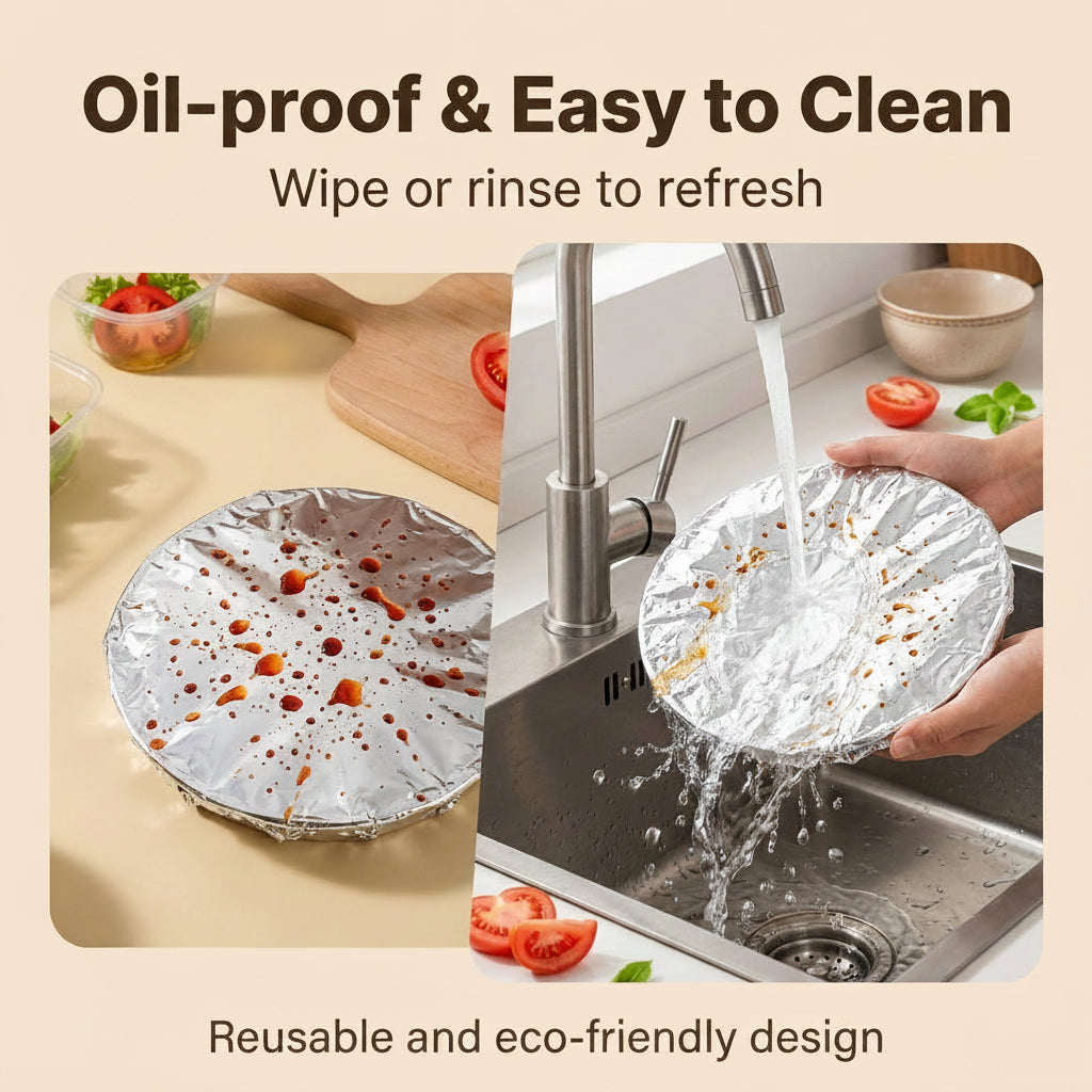 🔥Reusable Insulated Aluminum Foil Food Covers – Keep Food Warm, Fresh & Protected