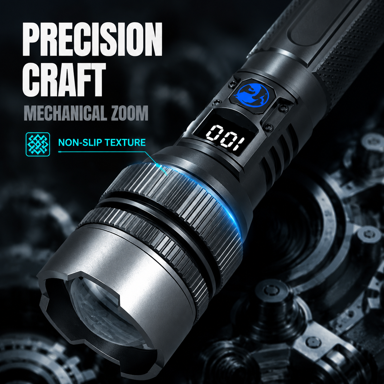 💎 50% OFF! 💎High-power laser with aluminum head heat dissipation, telescopic zoom laser cannon, power bank, digital display flashlight