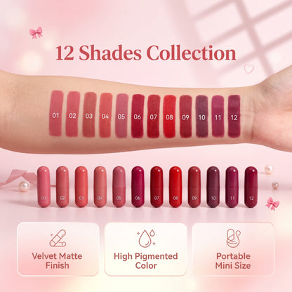 🔥Limited-time 50% off🔥12-color mini capsule lipstick set, create a variety of makeup looks