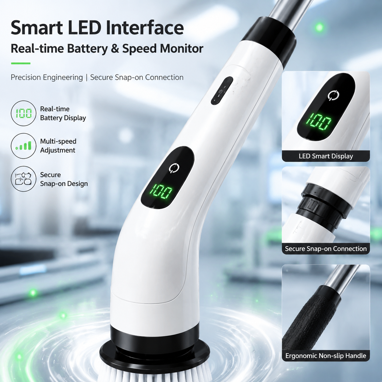 🧽 50% OFF LIMITED SALE! ✨ 9-in-1 Electric Cleaning Brush - 6 Interchangeable Heads with IPX7 Waterproof Rating for Bathroom & Car Cleaning 🚿🚗