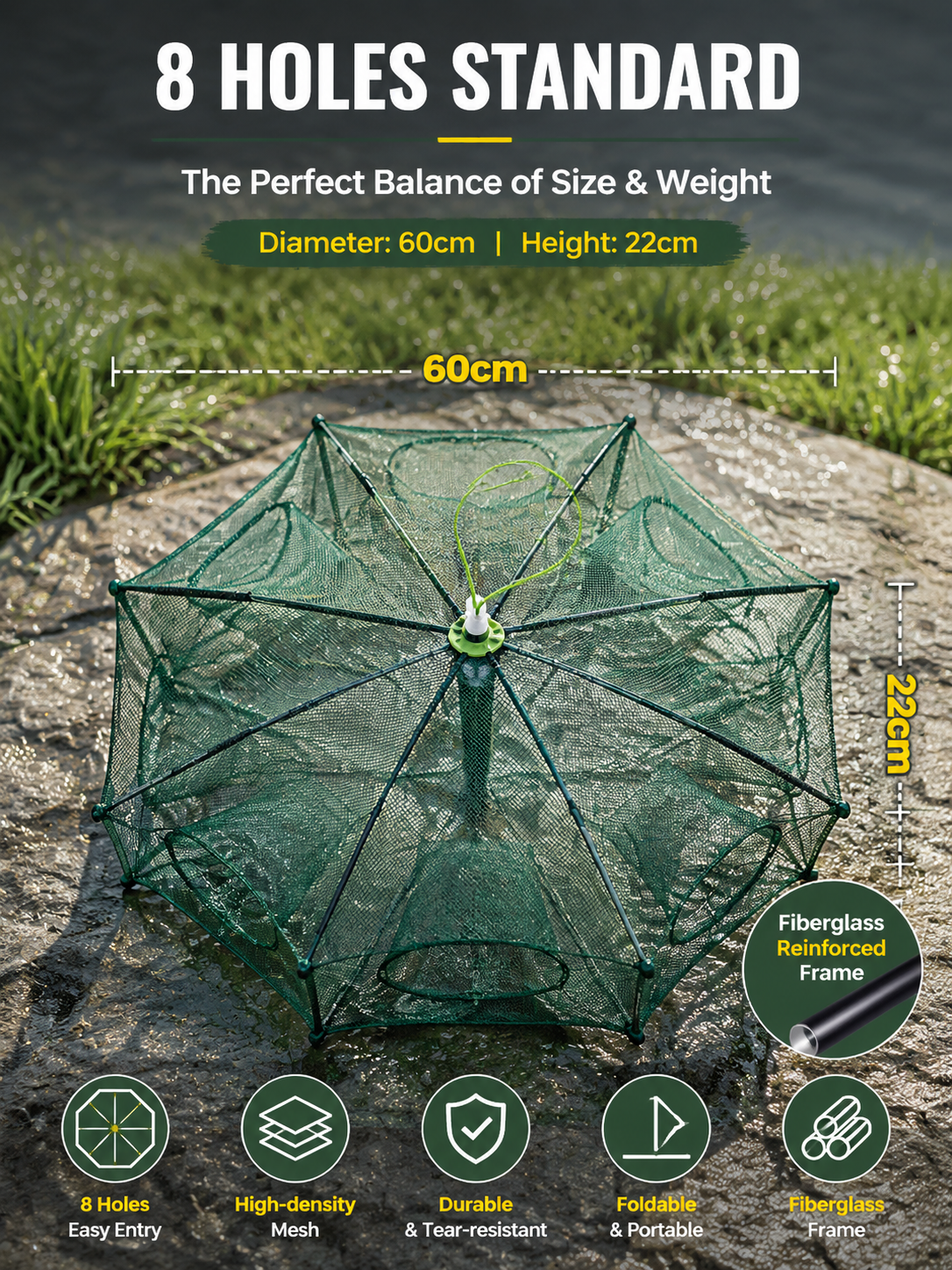 🦐🦀Automatic Foldable Fish Catcher – The Smart Trap for Bigger Catches! 🎣✨