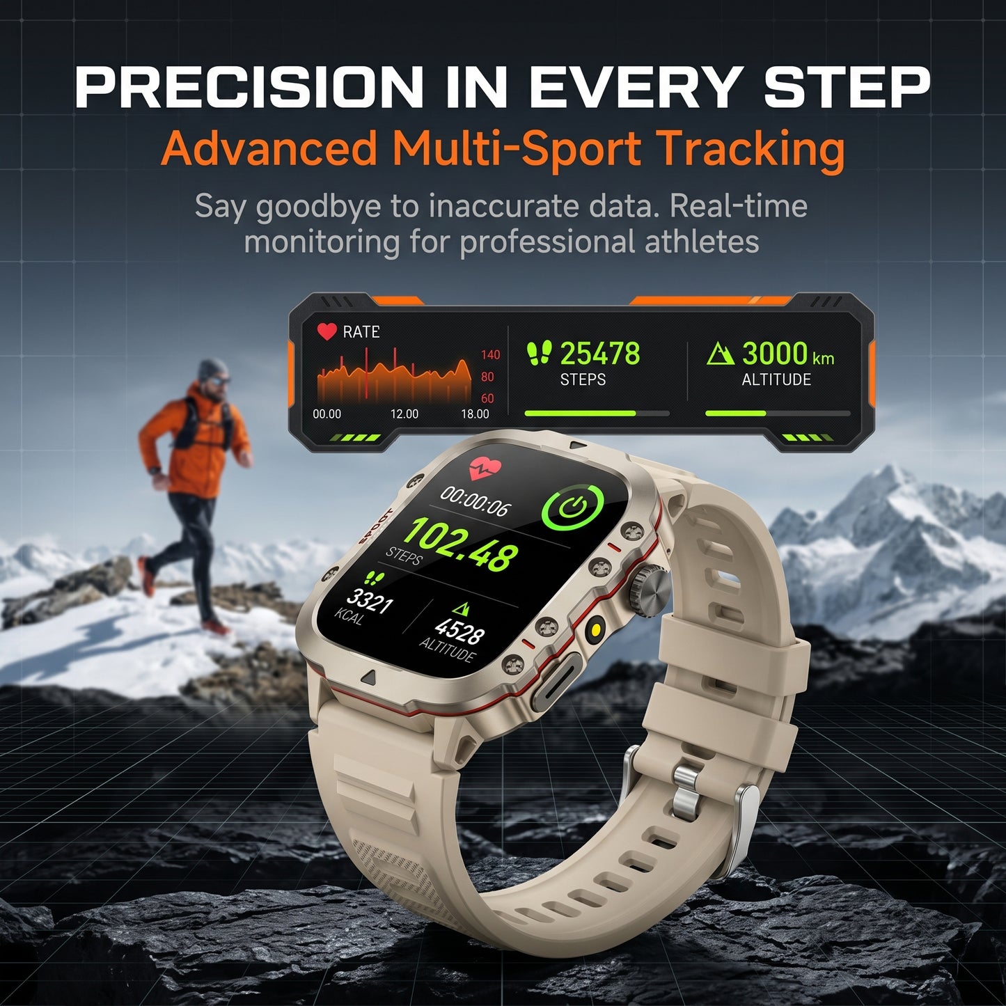 Smart outdoor watch, durable, ultra-long standby time, 50% off