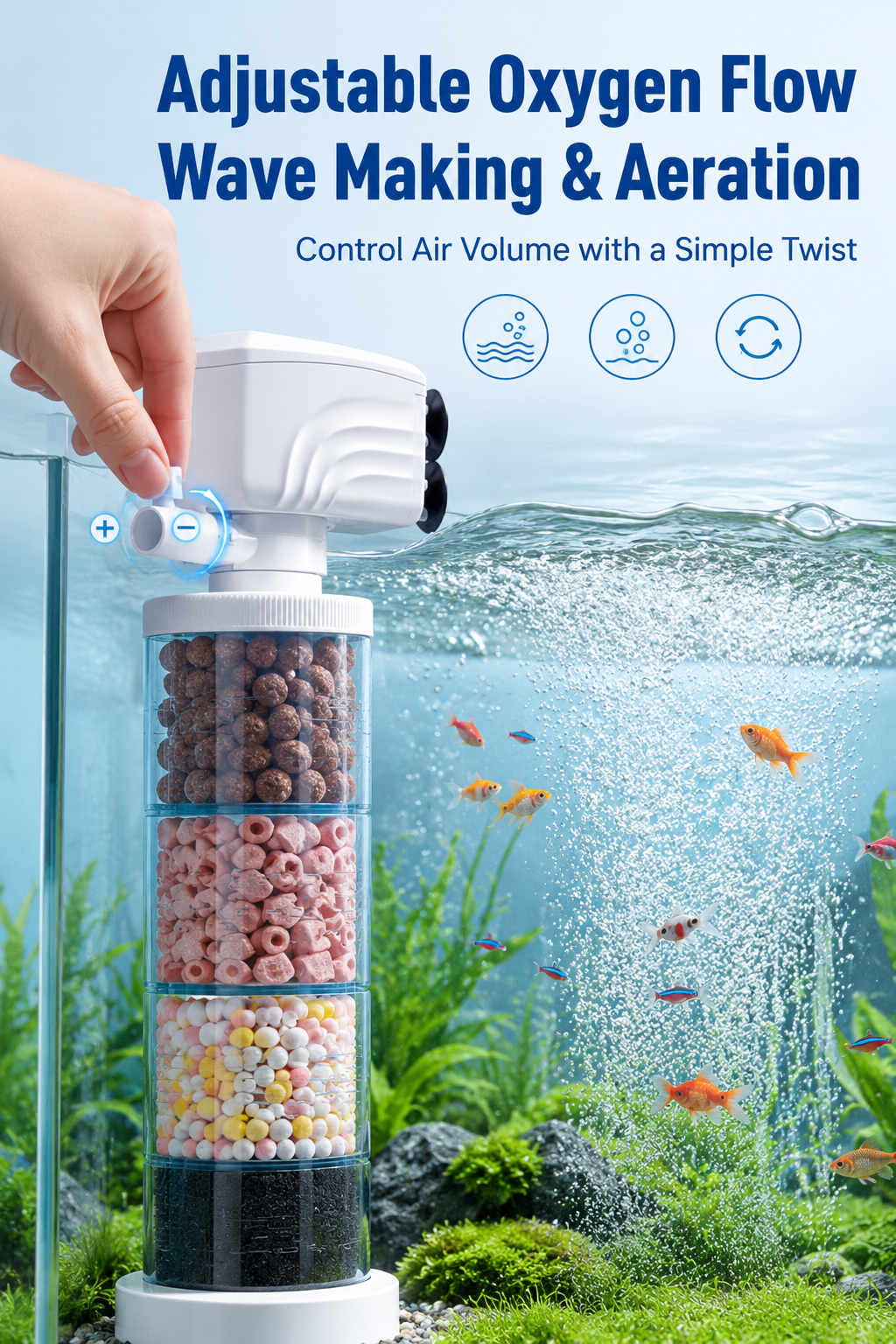 ✨Limited-time offer-Fish Tank 6-in-1 Filter - Filtration, Oxygenation & Water Pumping
