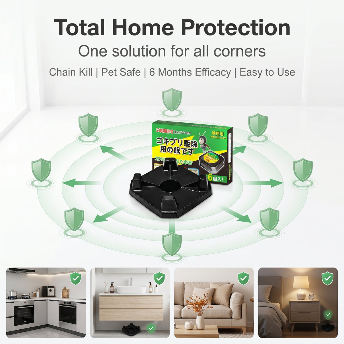 🔥50%off🔥 Enclosed Home Roach Bait Stations - Serial Nest Kill (Odorless, Pet & Family Friendly)