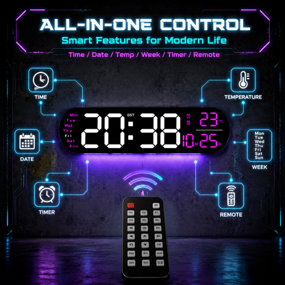 📢📢50% KORTING !! ⏰Multifunctionele decoratieve LED digitale wandklok