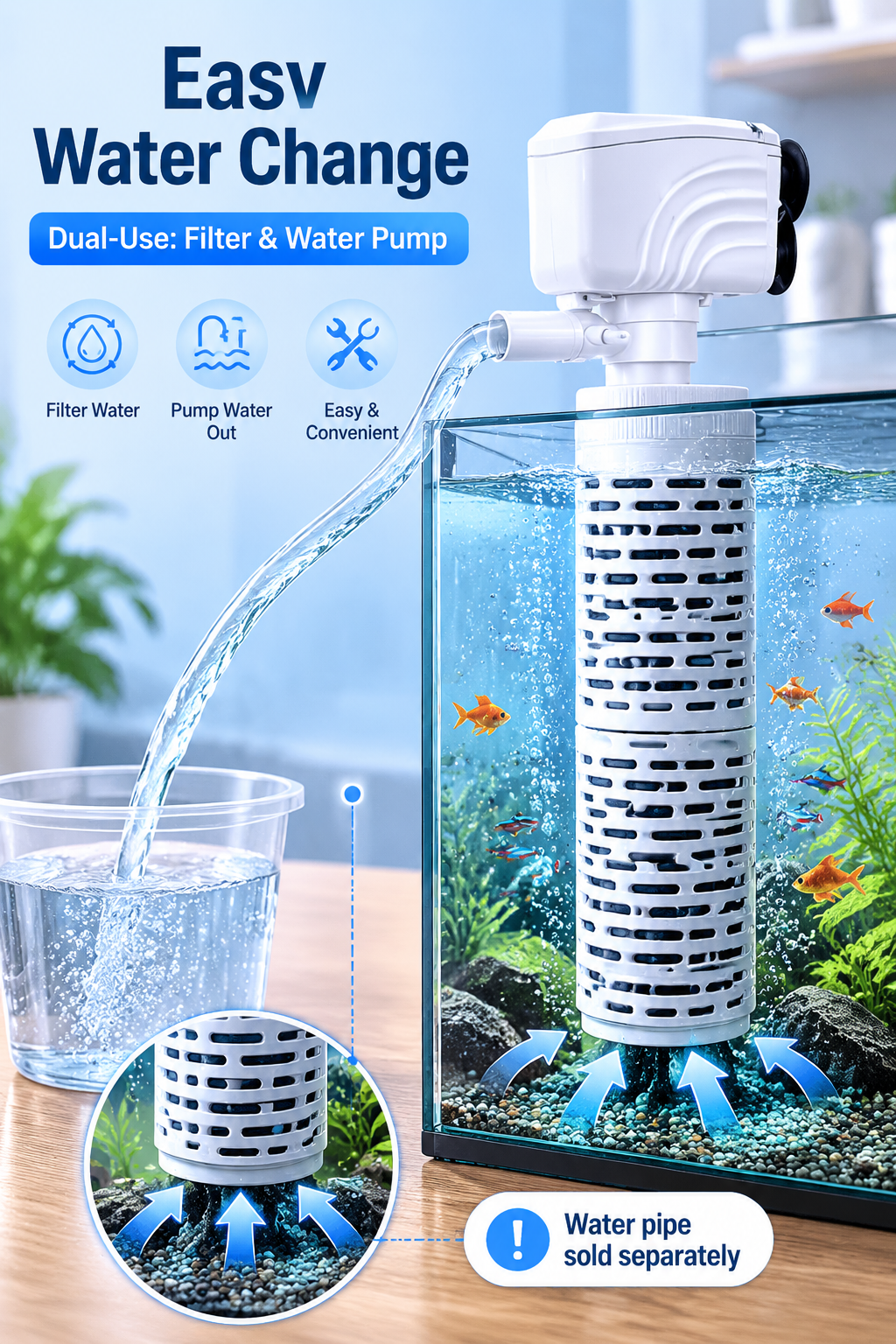 ✨Limited-time offer-Fish Tank 6-in-1 Filter - Filtration, Oxygenation & Water Pumping