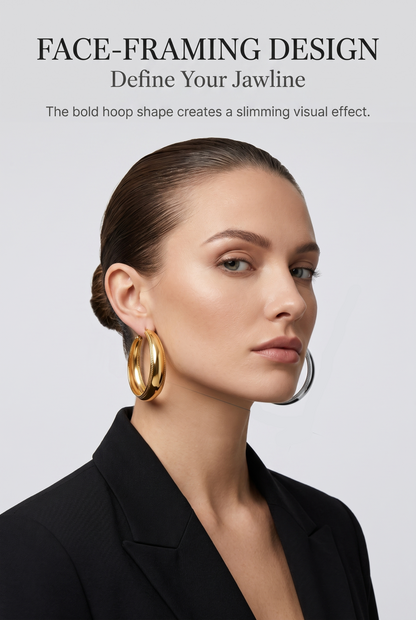 ✨Newest 2026 Model✨Orin Large Hoop Earrings in Silver