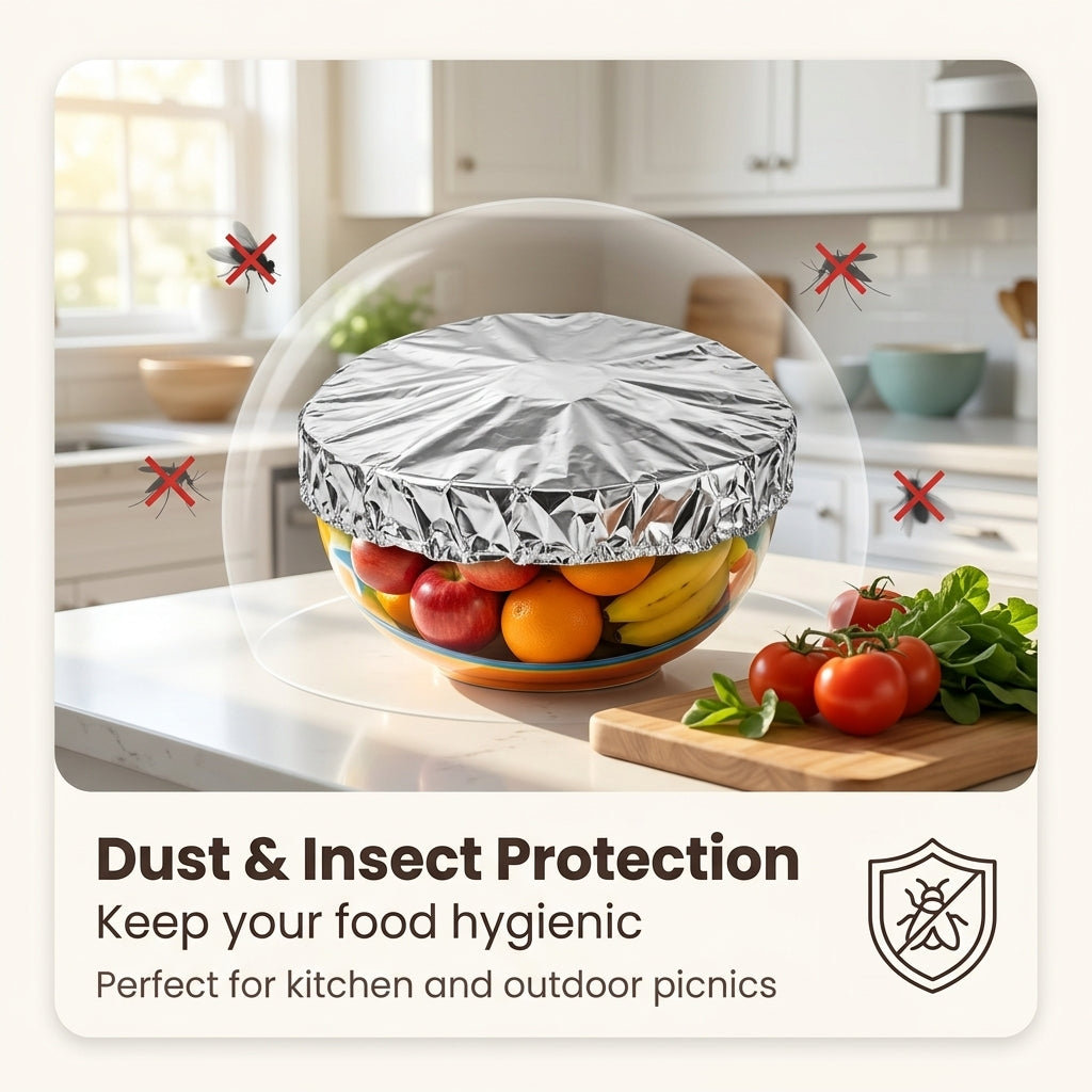 🔥Reusable Insulated Aluminum Foil Food Covers – Keep Food Warm, Fresh & Protected