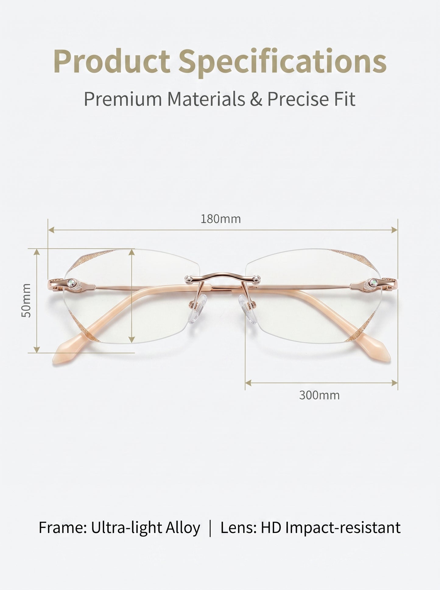 Lowest price of 2026 🔥 High-end titanium alloy frameless reading glasses with beveled edges 👍 Blocks blue light, radiation, and ultraviolet rays, relieving eye fatigue 👓️