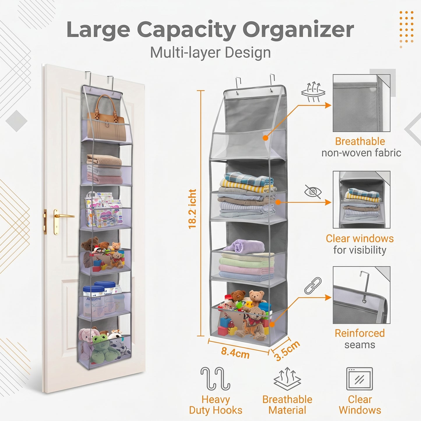 A revolutionary space-saving product: the behind-the-door storage rack