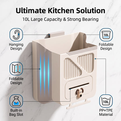 🎉  Over 19,400 Sold!🍃 Foldable Hanging Kitchen Waste Trash Can ✨