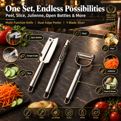 💥50% OFF 🔪Medical-grade stainless steel slicer set (3 pieces)