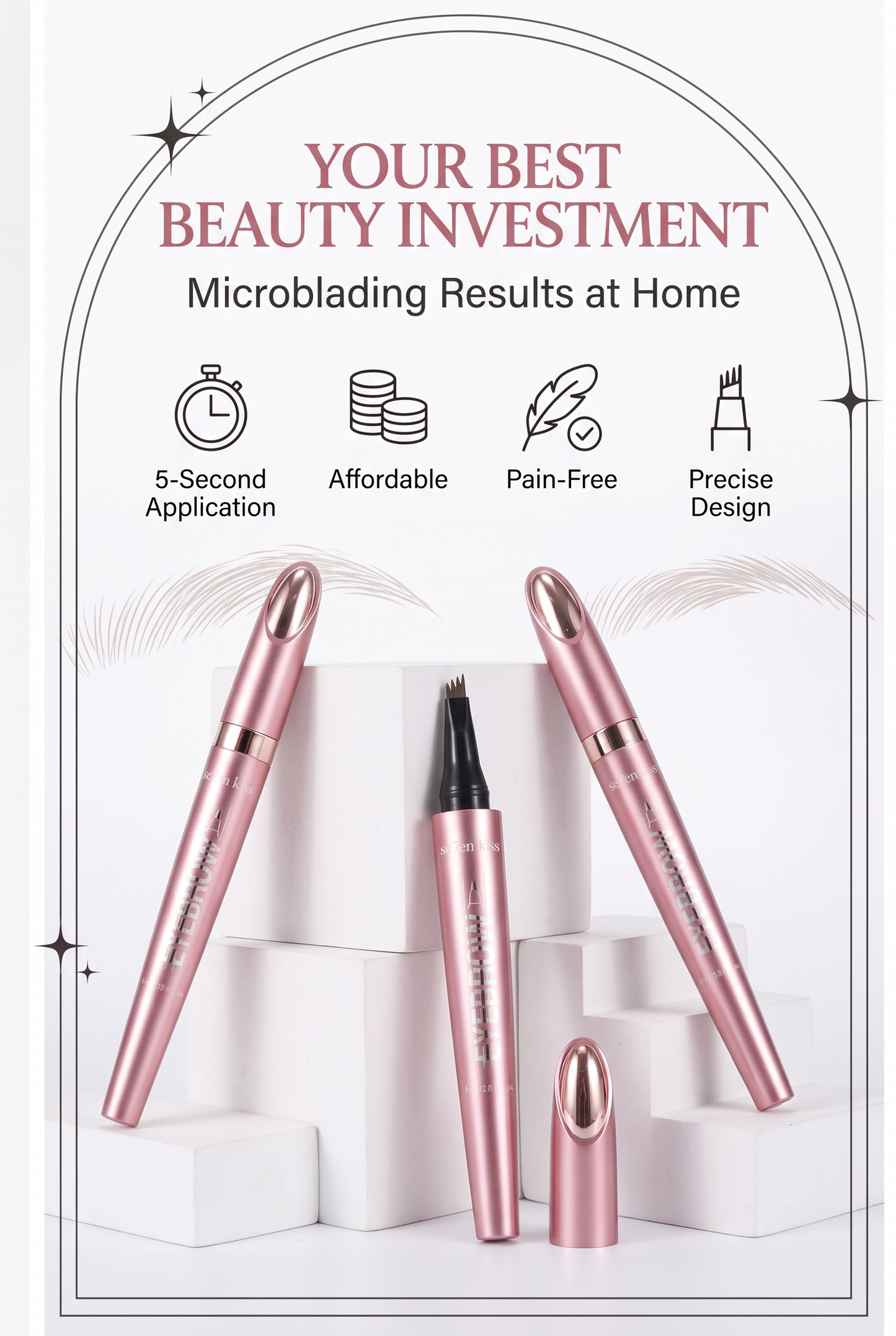 🔥Newest 2026 Eyebrow Pencil | 50% OFF Today🖌️ Waterproof Micro-Fork Brow Pencil – Natural Hair-Like Brows