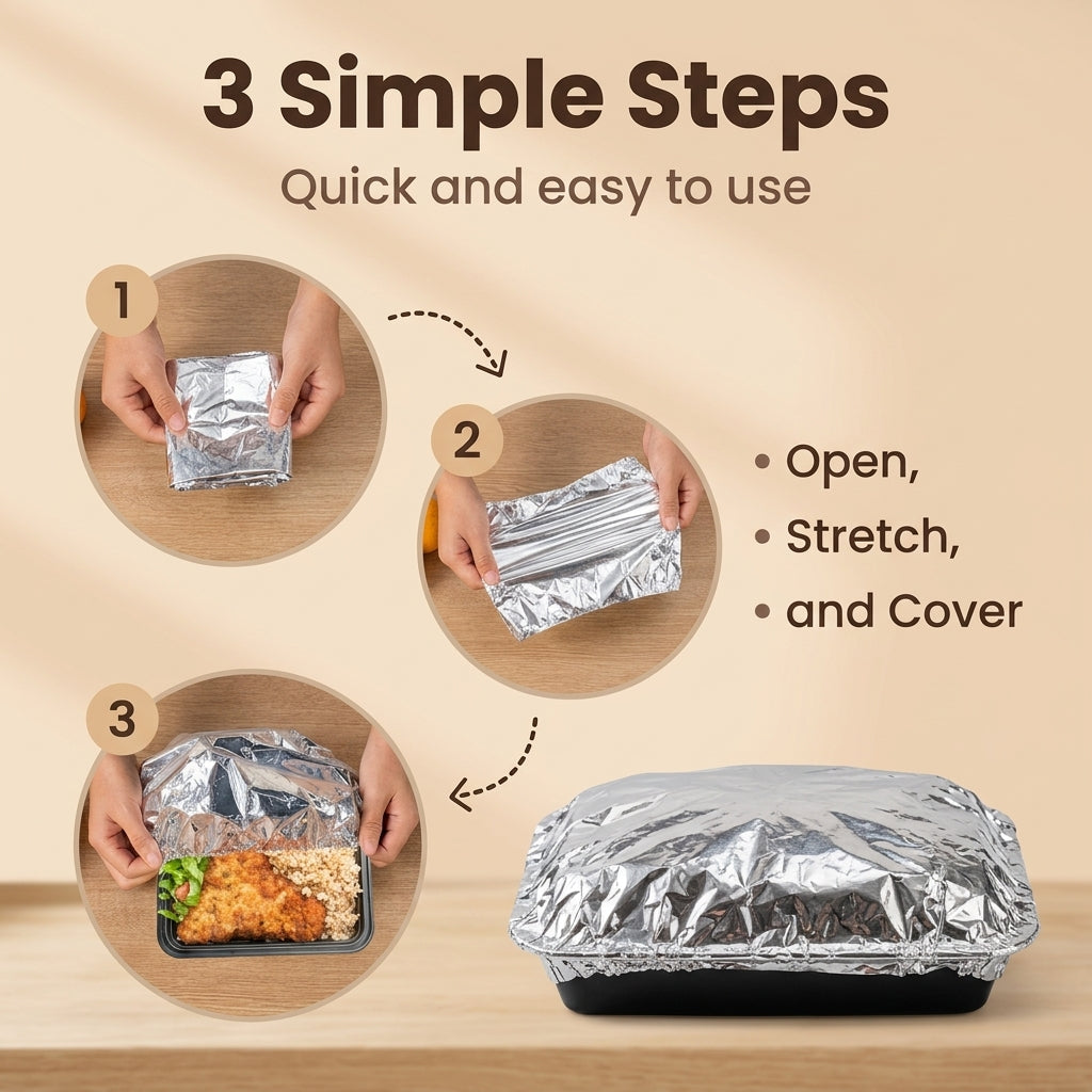 🔥Reusable Insulated Aluminum Foil Food Covers – Keep Food Warm, Fresh & Protected