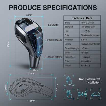 🔥 Last Day 50% Off Universal LED Crystal Automatic Gear Shift Knob