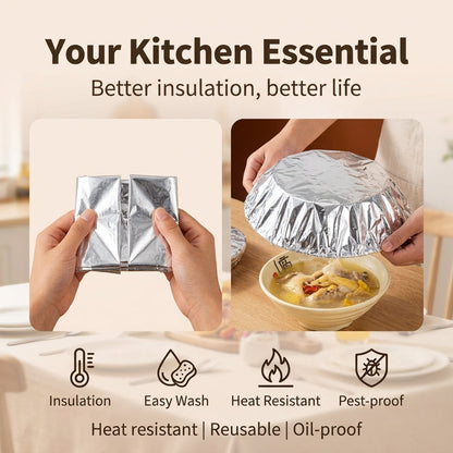 🔥Reusable Insulated Aluminum Foil Food Covers – Keep Food Warm, Fresh & Protected