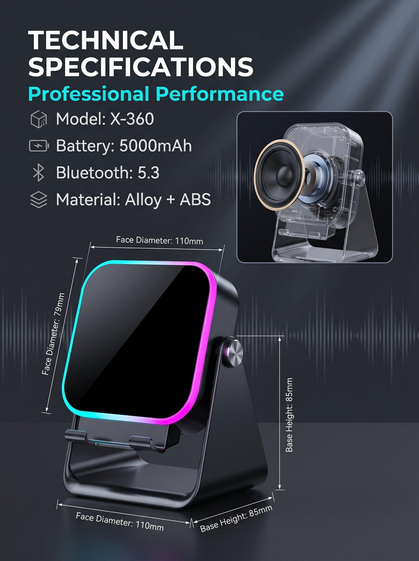 💓Brand Special: Half Price | High-Quality Magnetic Stand Speaker | Suitable for Indoor & Outdoor Use