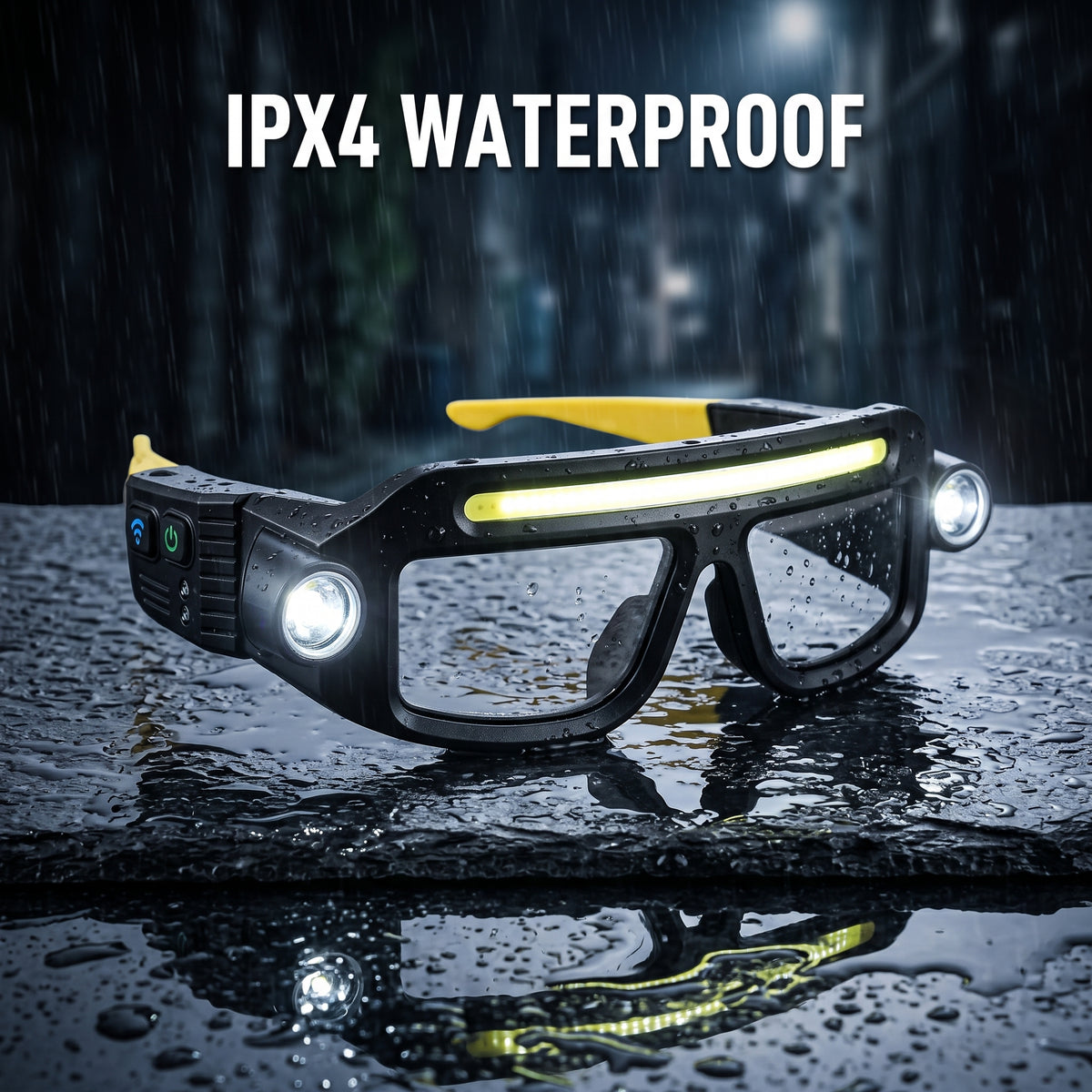 🔦 Rechargeable LED Headlamp Glasses – Hands-Free Lighting, Wave On/Off