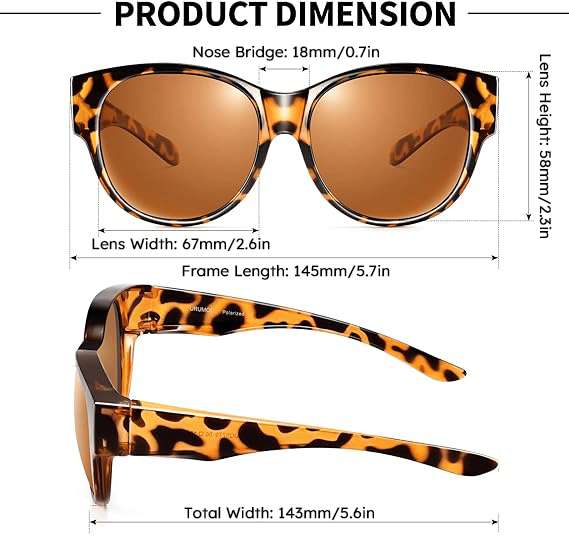 😎 Fitover Polarized Sunglasses for Myopia | UV400 & Anti-Blue Light | Ultra-Light Cat-Eye
