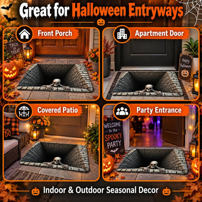 Hot sales🔥Halloween Front Door Mat – Festive 3D Visual Skull
