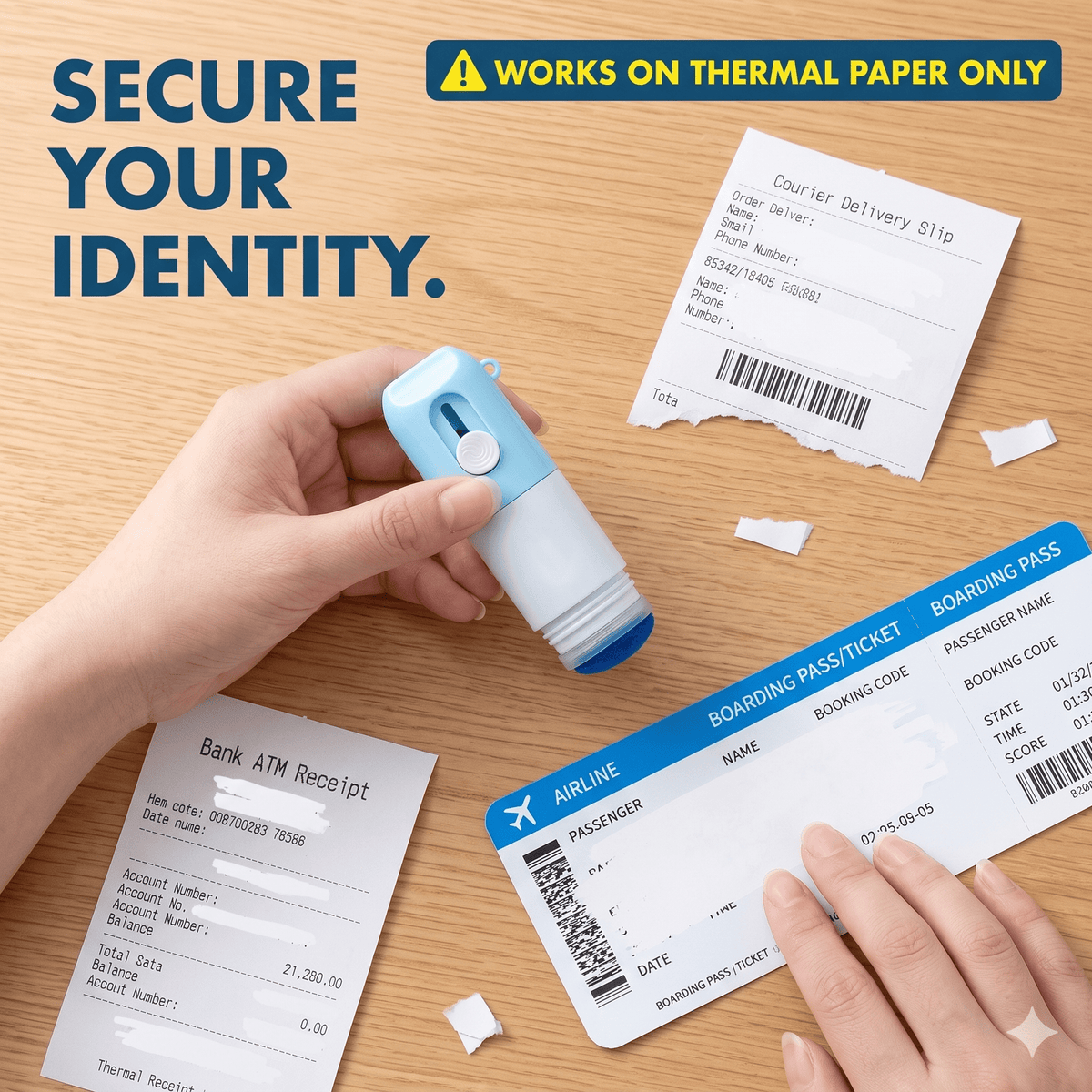 🔥Latest 2026 Privacy Protection Stamp – 50% Off🔥2-in-1 Box Cutter & Thermal Paper Eraser
