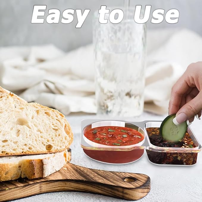 💥BUY 25 GET 25 FREE💥🥐Double Compartment Snack Containers With Lids