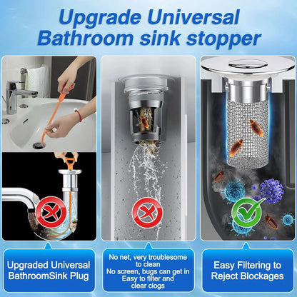 🔥Limited-time 50% off, stainless steel odor-proof bathroom sink stopper