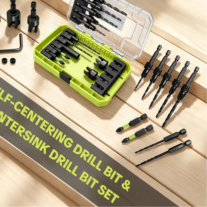 ⚙️ SEESE 15Pcs Countersink Drill Bit Set | 1/4 Inch Hex Shank with Depth Stop, Quick Change Design, Perfect Halloween Gift for DIY Woodworkers