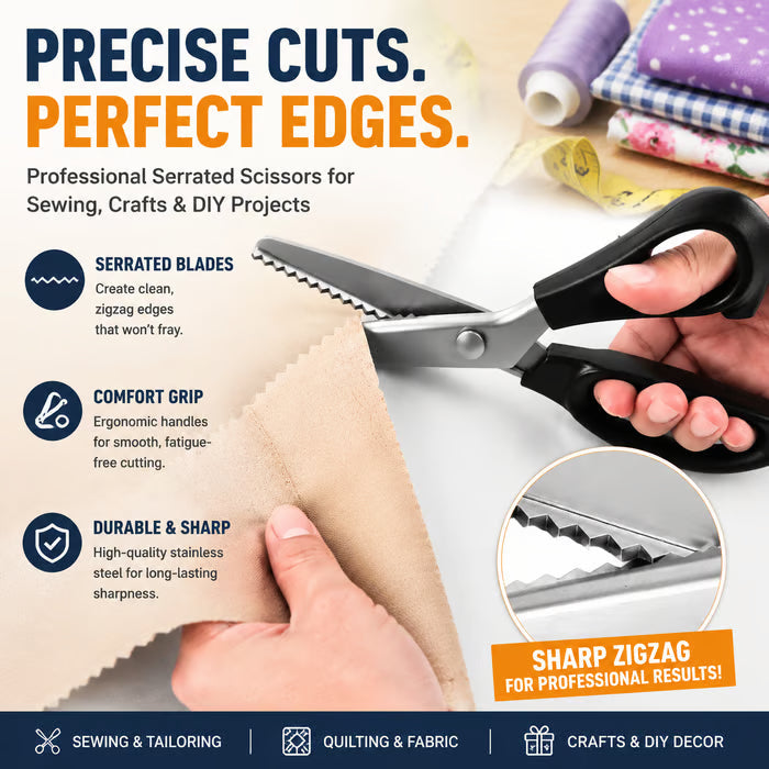 ✂️ Serrated Stainless Steel Scissors ✨The Ideal Choice for DIY Crafts