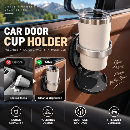 🚗 LIMITED-TIME 50% OFF! 🥤 Foldable Car Door Drink Holder ✨