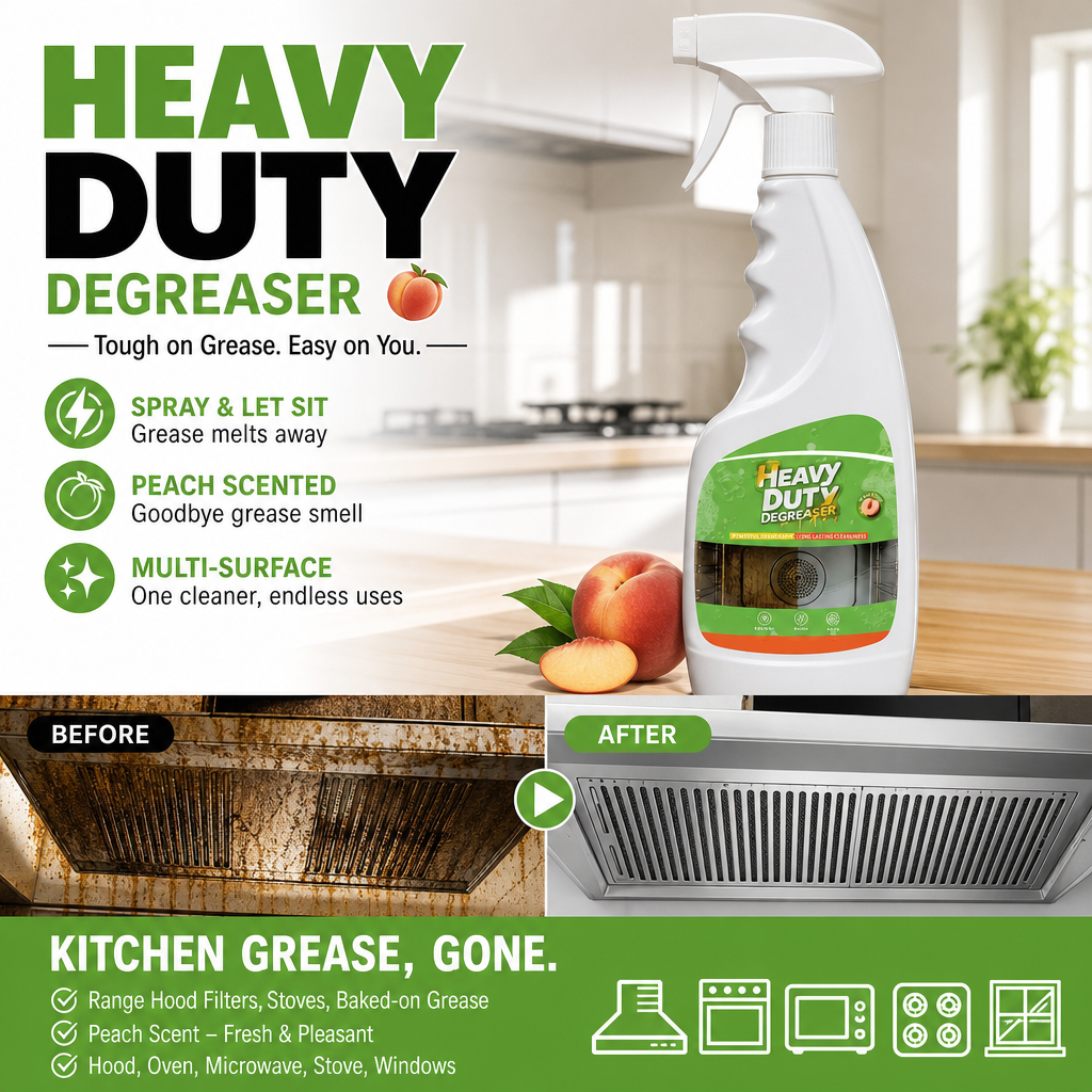 🔥BUY 1 GET 1 FREE🏆Heavy Duty Kitchen Degreaser Spray Powerful Grease Cleaner For Stovetops Ovens Range Hoods Counters And More