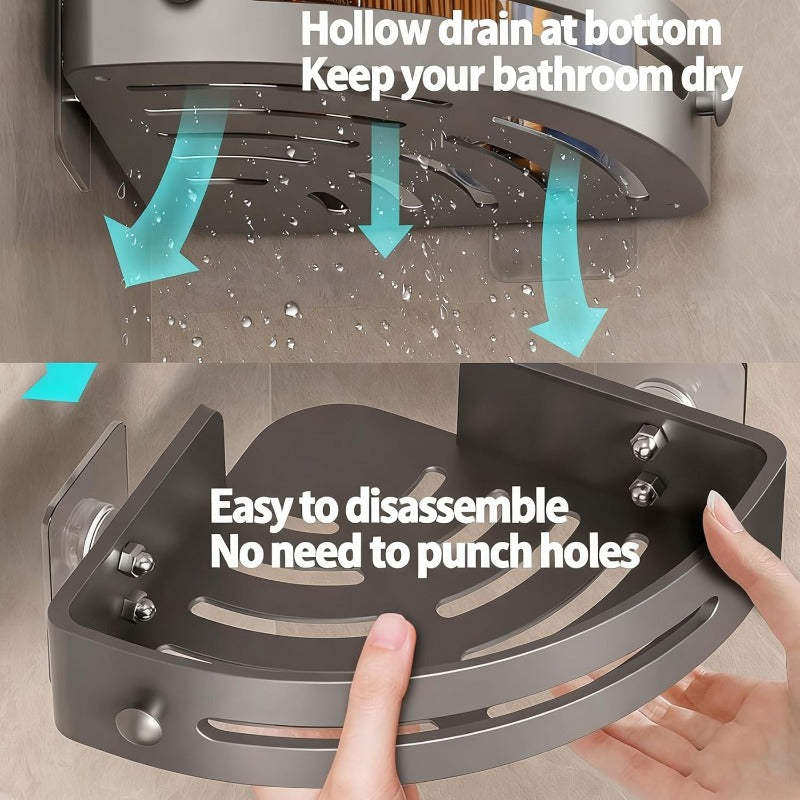 🌟Best-Seller | A Household Essential | Drill-Free Triangular Shower Shelf