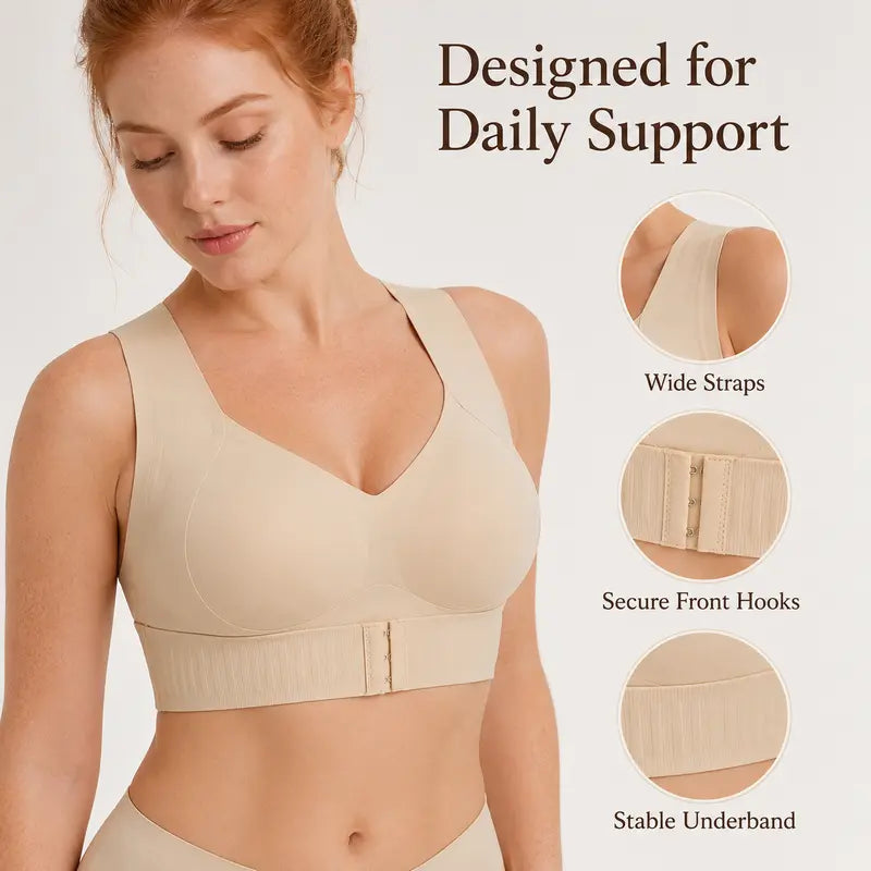 👙 Women's Plus-Size Breathable Sports Bra, Push-Up & Anti-Sag Lift Support, Criss-Cross Back Design, Comfort Workout Bra for Gym & Daily Wear