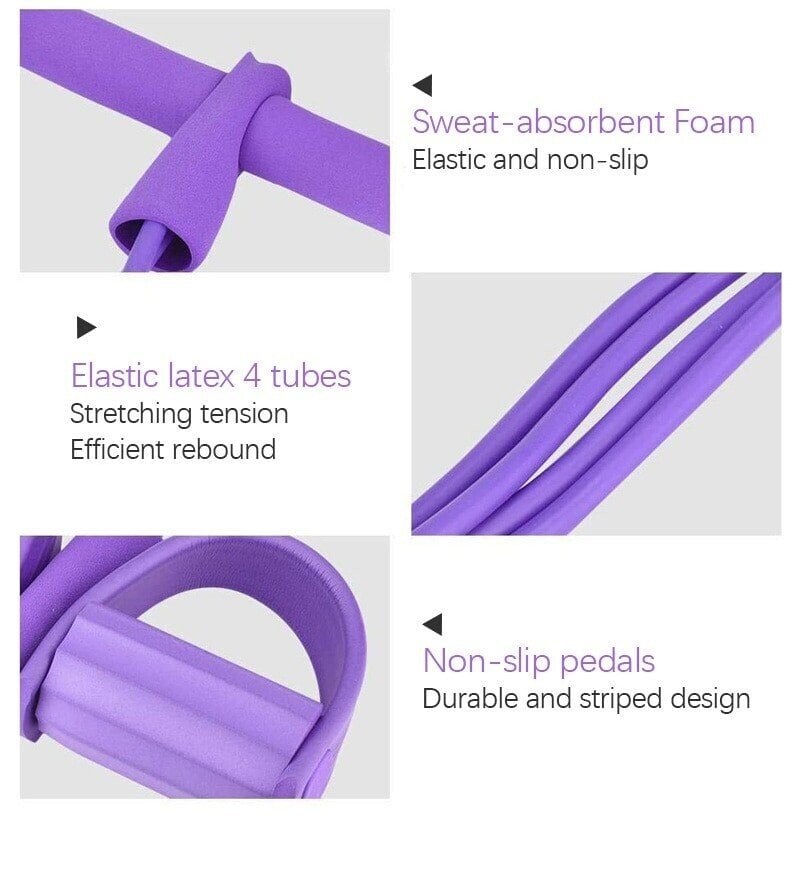 21 Fitness Resistance Bands-6 Tube Pedal Ankle Puller