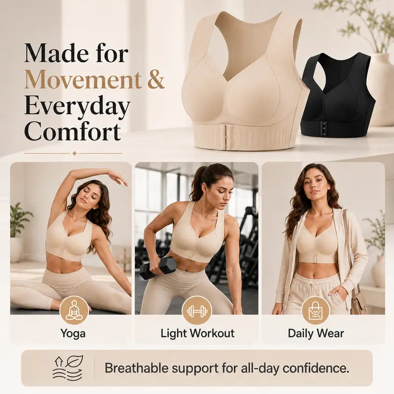 👙 Women's Plus-Size Breathable Sports Bra, Push-Up & Anti-Sag Lift Support, Criss-Cross Back Design, Comfort Workout Bra for Gym & Daily Wear