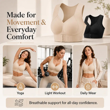 👙 Women's Plus-Size Breathable Sports Bra, Push-Up & Anti-Sag Lift Support, Criss-Cross Back Design, Comfort Workout Bra for Gym & Daily Wear