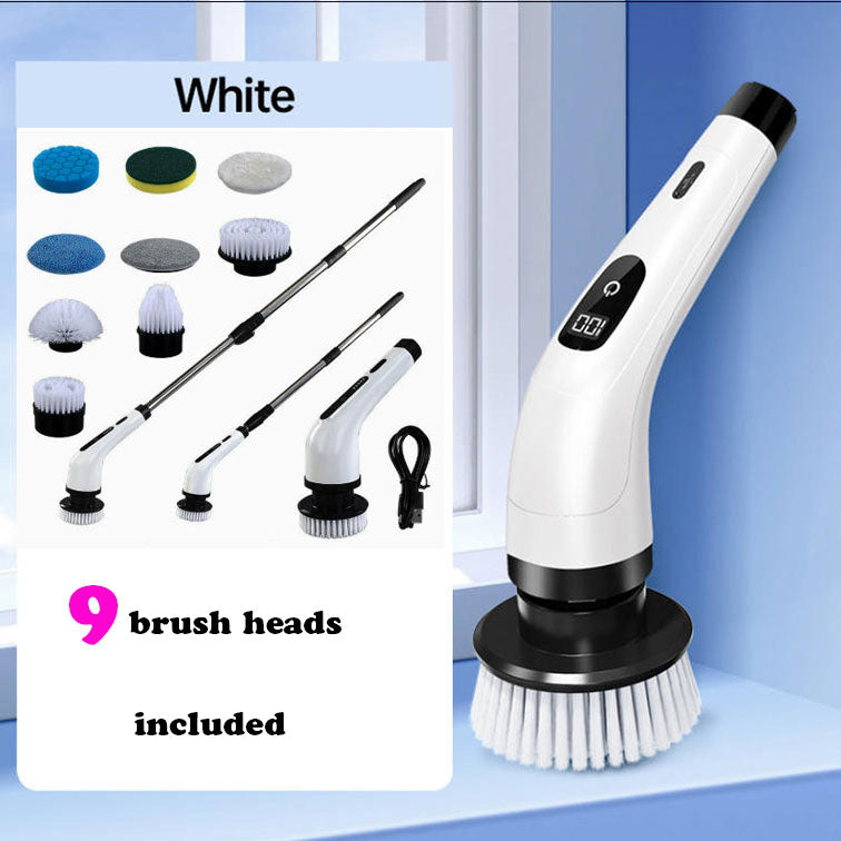 🧽 50% OFF LIMITED SALE! ✨ 9-in-1 Electric Cleaning Brush - 6 Interchangeable Heads with IPX7 Waterproof Rating for Bathroom & Car Cleaning 🚿🚗