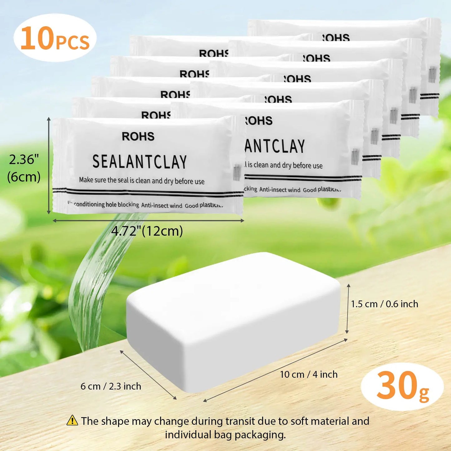 🔥10Pcs Professional Sealant Clay - Waterproof & Anti-Insect Wall Hole Filler Mud