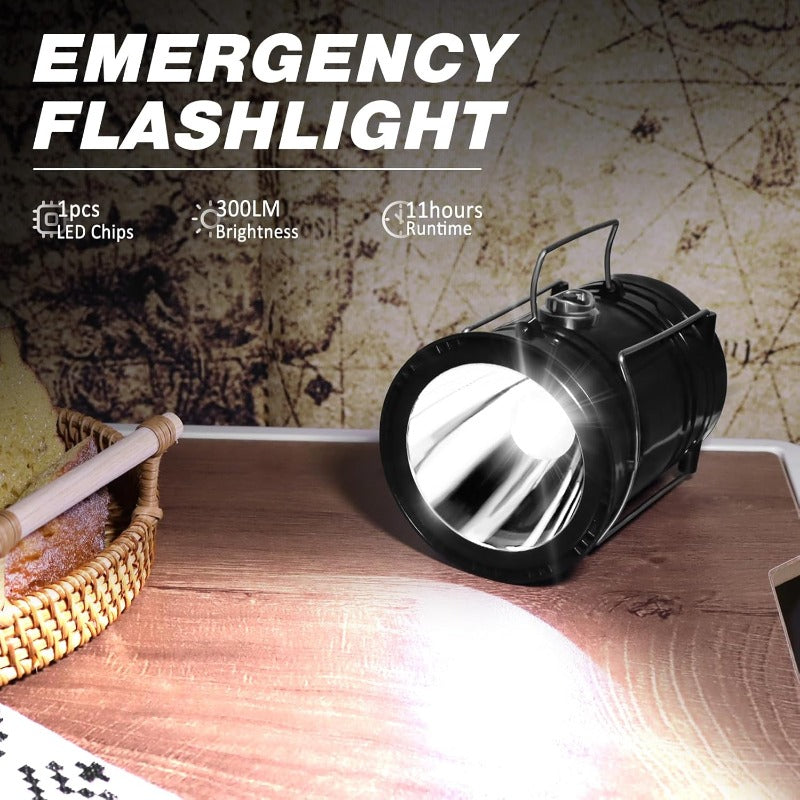 ⚡Outdoor Essential | Easy to Carry|Solar + USB Camping Lantern Flashlight