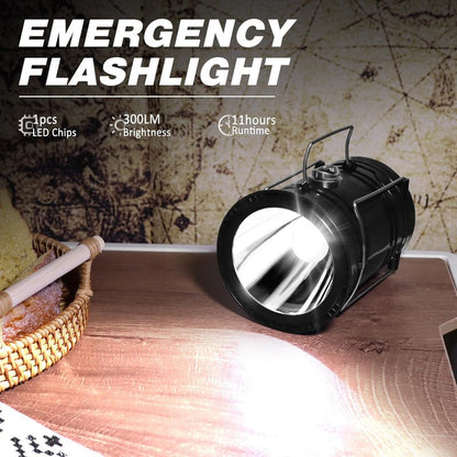 ⚡Outdoor Essential | Easy to Carry|Solar + USB Camping Lantern Flashlight