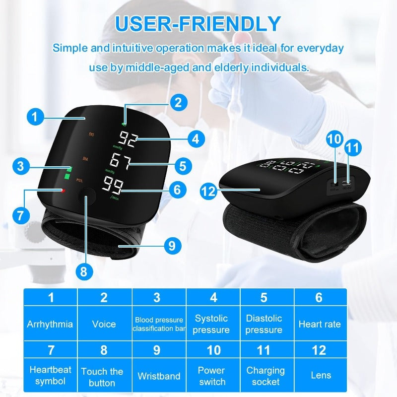 Hot sale🔥50%OFF! USB-C Rechargeable Wrist Blood Pressure Monitor