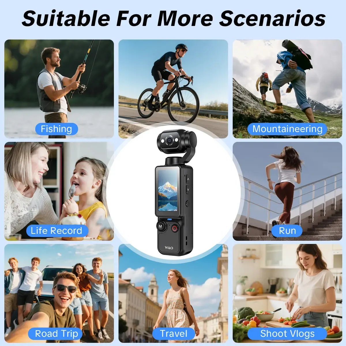 🎥 Upgraded Vlog Camera – 180° Rotating Lens, Full-Body Video Recorder