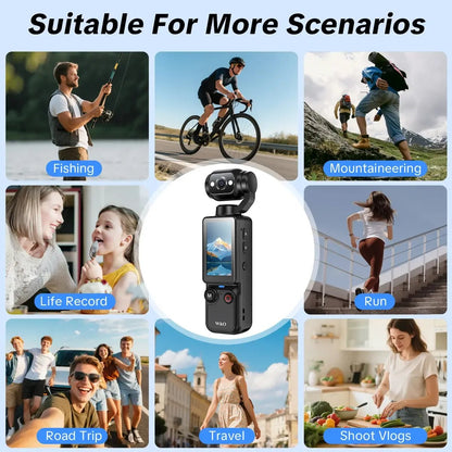 🎥 Upgraded Vlog Camera – 180° Rotating Lens, Full-Body Video Recorder