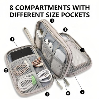 🔥Newest 2026 Model | 50% OFF Today | Travel Cable Organizer Bag – Dual-Layer Multifunctional Case