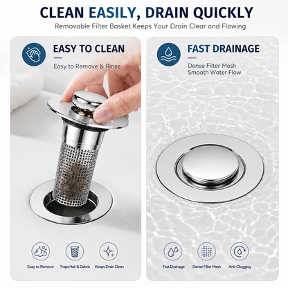🔥Limited-time 50% off, stainless steel odor-proof bathroom sink stopper