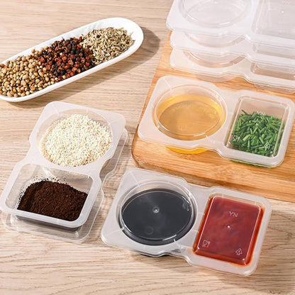 💥BUY 25 GET 25 FREE💥🥐Double Compartment Snack Containers With Lids