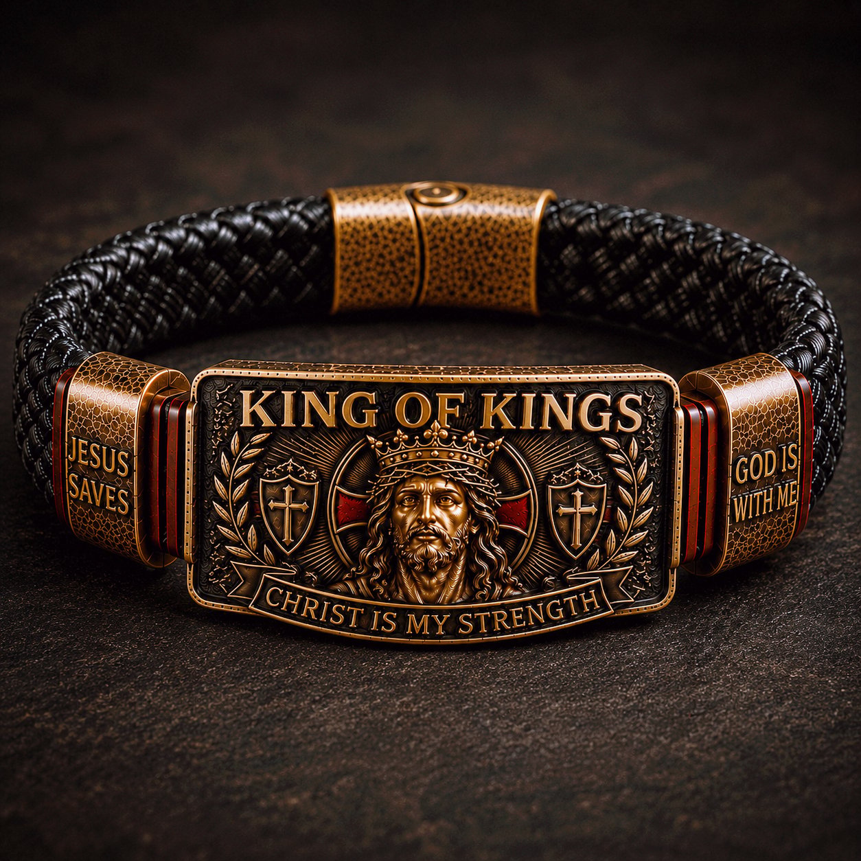 ✝️ King of Kings Faith Bracelet – Adjustable  Wristband Gift🔥